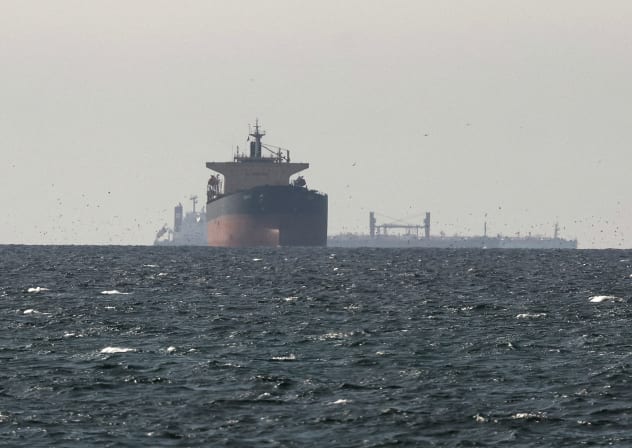 Tankers sail in the Gulf, near the Strait of Hormuz, as seen from northern Ras al-Khaimah, near the border with Oman’s Musandam governance, amid the US-Israeli conflict with Iran, in United Arab Emirates, March 11, 2026.