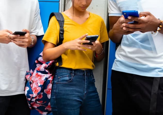 Teens with smartphones
