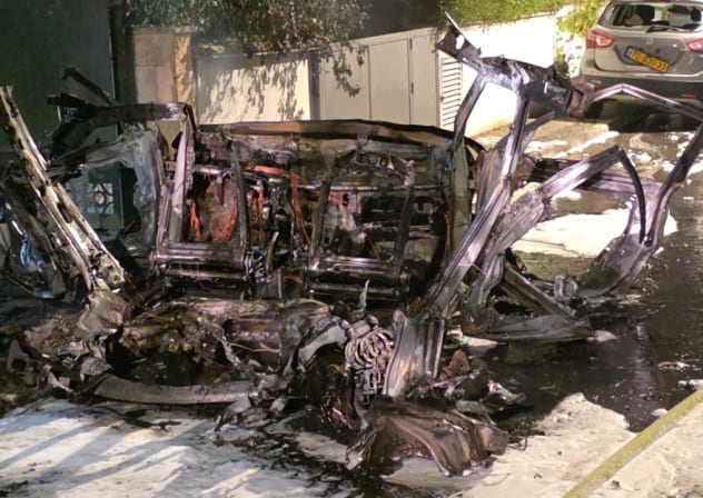 The aftermath of fallen shrapnel after an Iranian missile attack on Israel on March 13,2026.