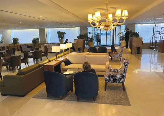 The hotel lobby is very large with easy chairs to sit and relax, and watch people coming and going, always an interesting pastime.