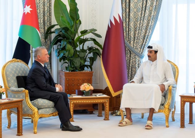 Jordan's King Abdullah II meets the Emir of Qatar, Sheikh Tamim bin Hamad Al Thani, in Doha, Qatar, March 17, 2026