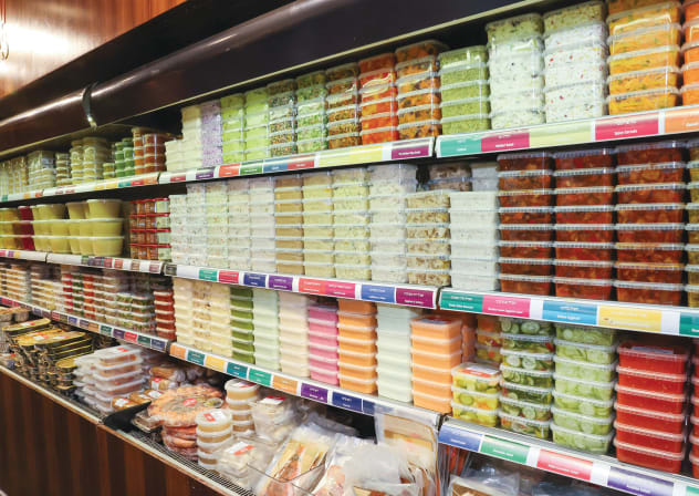 Goldy's boasts a wide assortment of salads and dips.