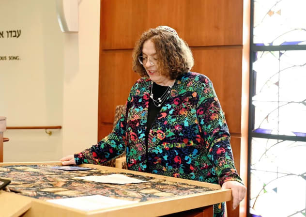 Rabbi Gesa Ederberg is installed as the president of the Rabbinical Assembly at Congregation Beth Sholom in Teaneck, New Jersey, March 11, 2026.