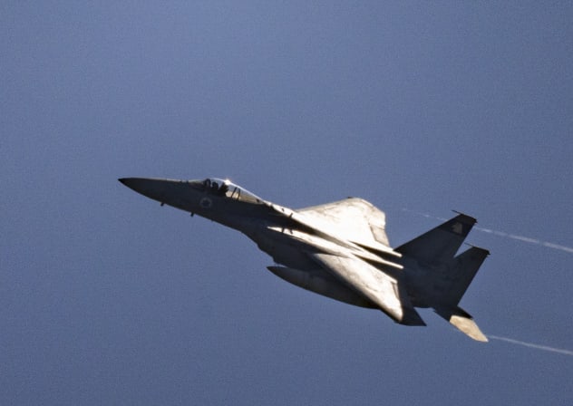 Israel Air Force fighter jet seen in central Israel amid the ongoing war between Israel-US and Iran, March 16, 2026.