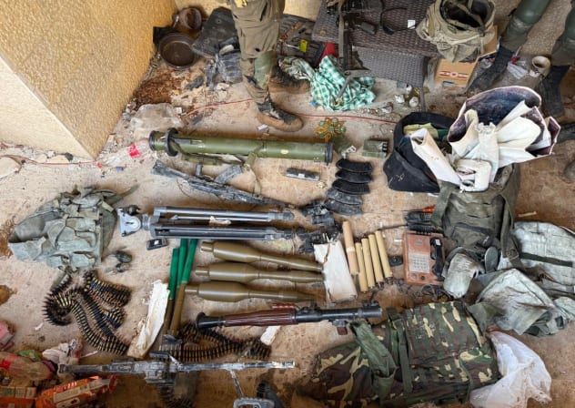 WEAPONS FOUND by the IDF in a Hezbollah headquarters in Lebanon.