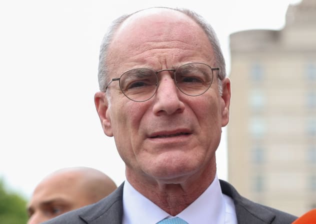 Israeli ambassador to the United States Yechiel Leiter speaks to the media at the site of the recent shooting outside the Lillian and Albert Small Capital Jewish Museum on May 22, 2025 in Washington, DC.