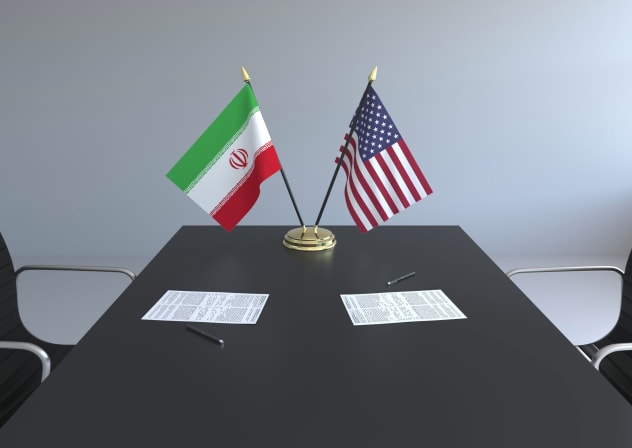 An illustration of US-Iranian negotiatons.