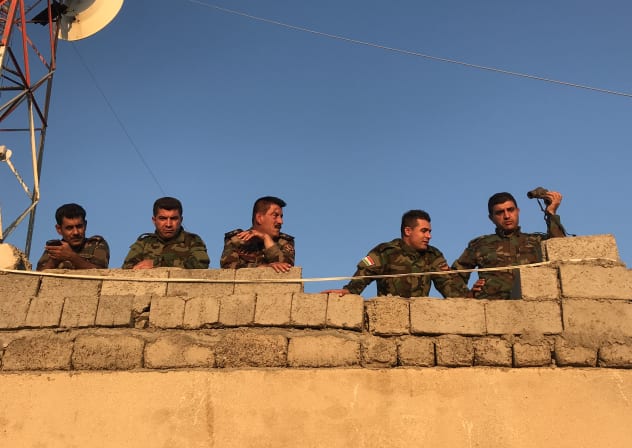 Kurdistan Regional Government Peshmerga at a mountain outpost. September 19, 2019.
