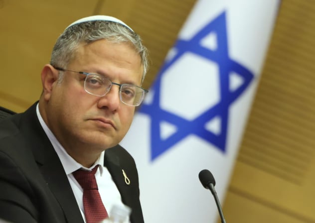 National Security Minister Itamar Ben-Gvir at the Knesset committee discussing the death penalty law.