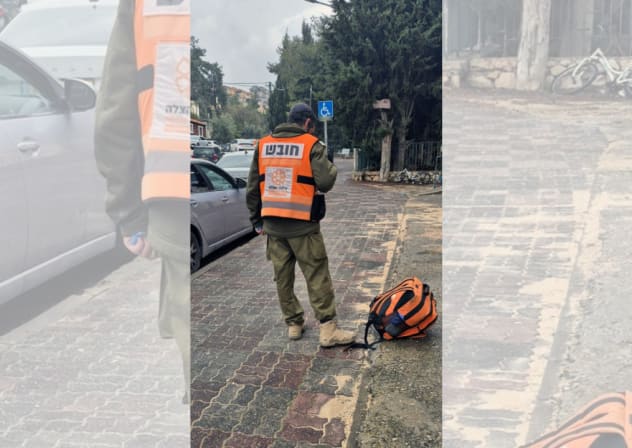 A United Hatzalah paramedic at the scene after a 12-year-old girl suffers a cardiac arrest after falling out of bed during a siren, Safed, northern Israel, March 26, 2025.
