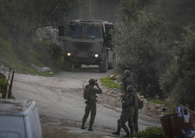 Israeli forces demolish a home in Tarqumiya, in the West Bank on February 1, 2026. 
