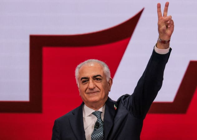 Reza Pahlavi, the exiled son of Iran's last shah and an Iranian opposition figure flashes the victory sign during the Conservative Political Action Conference (CPAC) USA 2026 at the Gaylord Texan Resort and Convention Center, in Grapevine, Texas, U.S., March 28, 2026.