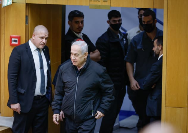 Prime Minister Benjamin Netanyahu arrives to vote at the Knesset on the 2026 state budget, March 30, 2026.