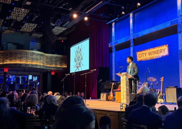 New York City Mayor Zohran Mamdani speaks during a Passover seder in Manhattan on March 30, 2026.