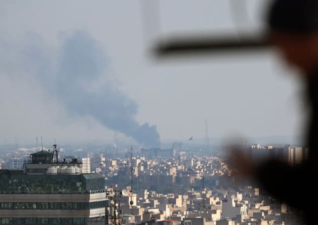 Smoke rises from the site of a strike in Tehran on April 1, 2026.