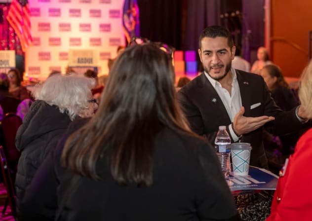 Abdul El-Sayed campaigns for the Democratic nomination for the U.S. Senate. He held a crowded Women for Abdul rally in a Detroit suburb. El-Sayed was born in Michigan to parents who immigrated from Egypt.