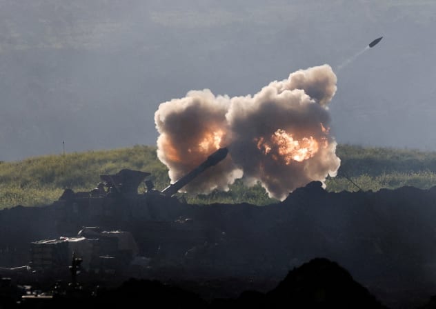 An Israeli artillery unit fires towards Lebanon, amid escalation between Iran-backed Hezbollah and Israel, and amid the U.S.-Israeli conflict with Iran, on the Israeli side of the Israel-Lebanon border, in northern Israel, March 17, 2026.