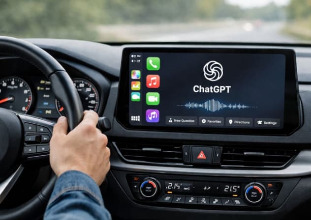 ChatGPT simulation in a car.
