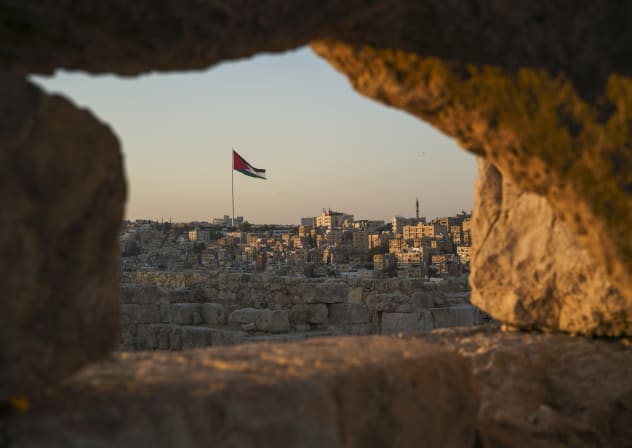 View of Amman from Temple of Hercules ruins at Amman Citadel on July 27, 2025 in Amman, Jordan.