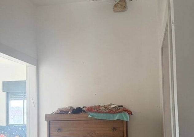 Damage to an apartment in Shlomi as a result of a drone attack from Lebanon on April 11, 2026..