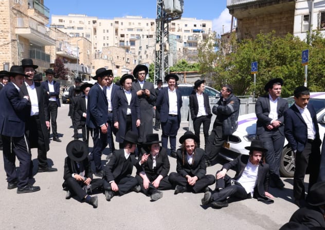 Haredi protest over draft law, April 12, 2026.