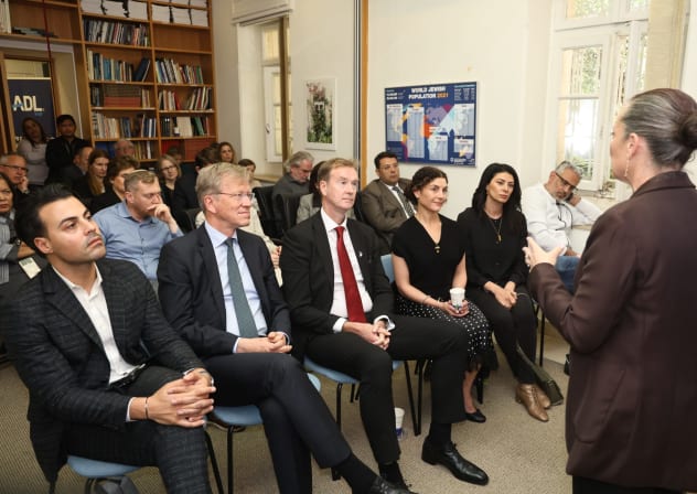 A Zikaron Basalon event held at the Anti-Defamation League office in Jerusalem on April 14, 2026. 