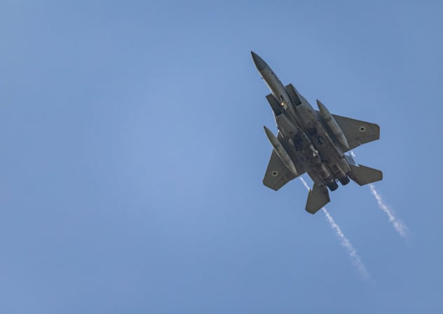Israel Air Force fighter jet seen in central Israel amid the ongoing war, April 7, 2026.