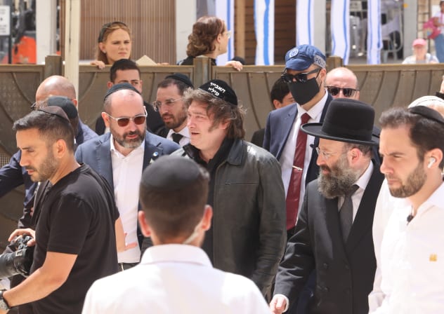 President of Argentina Javier Milei at the Western Wall in Jerusalem, Israel. April 19, 2026.