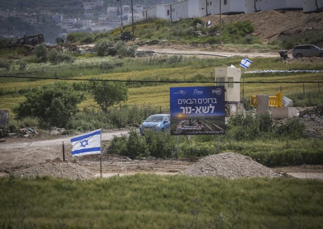 View of the settlement of Sa-Nur in the West Bank, April 19, 2026.