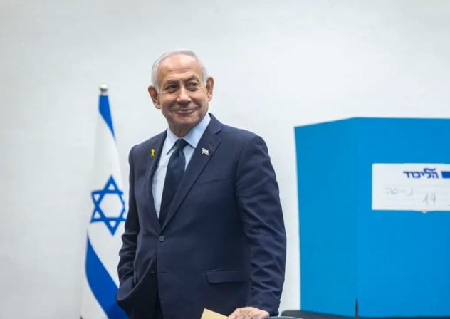 El primer ministro Benjamin Netanyahu y su esposa Sara votaron en las elecciones al Comité Central del Likud, celebradas en el Centro Internacional de Convenciones de Jerusalén el 25 de noviembre de 2025