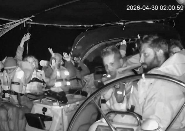 CCTV footage from IDF interception of the Global Sumud Flotilla, May 1, 2026.