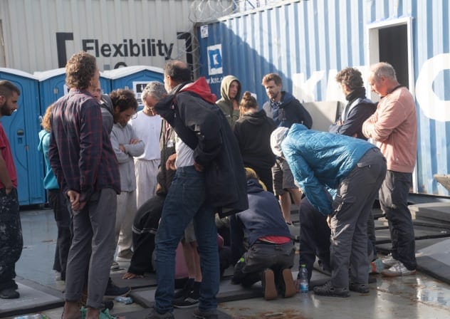 Detained activists from the Global Sumud Flotilla, May 1, 2026.