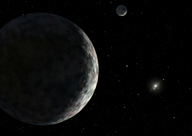 An artist's concept of a dwarf planet.