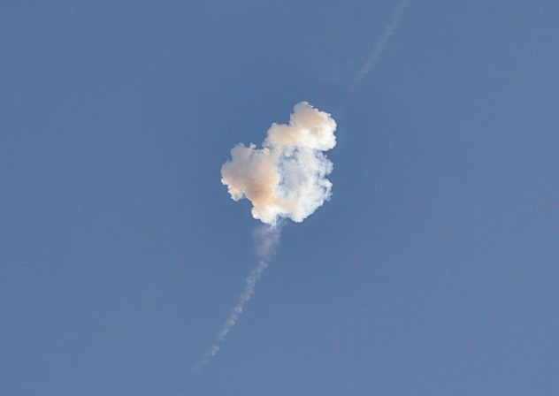 Smoke from a reported rocket interception is seen in the sky over Abu Dhabi on February 28, 2026.