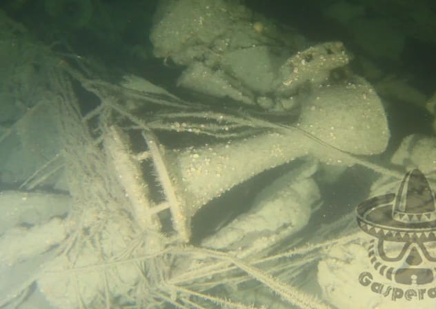 Wreckage of the US Coast Guard Cutter Tampa found by British diving team Gasperados off the coast of England, May 4, 2026.