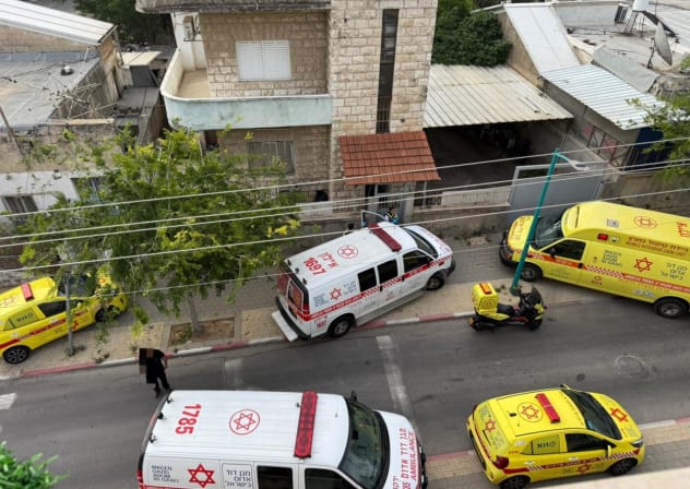Magen David Adom responding to scene of gun violence where three women were shot in Ramle, May 11, 2026.