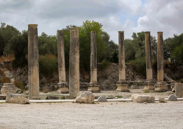 View of the ancient archeological site of Sebastia, near the West Bank city of Nablus, May 12, 2025. 