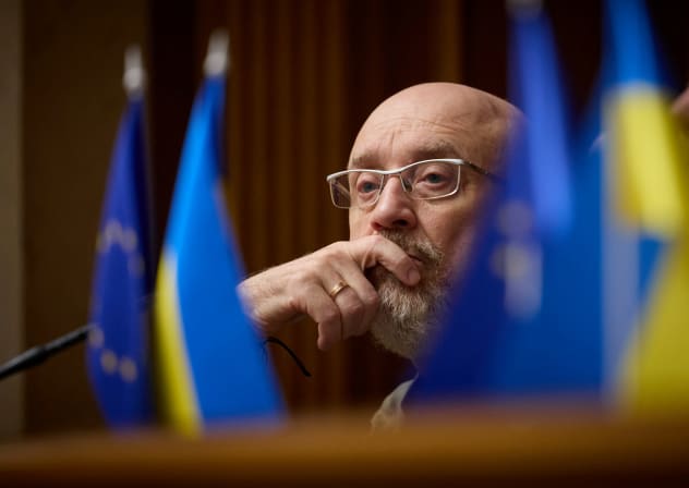 OLEKSII REZNIKOV, Ukraine’s former defense minister, attends a parliament session in Kyiv, June 2023.
