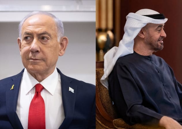 Prime Minister Benjamin Netanyahu and President of the UAE Sheikh bin Zayed Al Nahyan.  