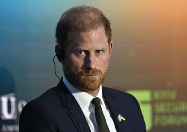Britain's Prince Harry, Duke of Sussex, attends the Kyiv Security Forum , in Kyiv on April 23, 2026.