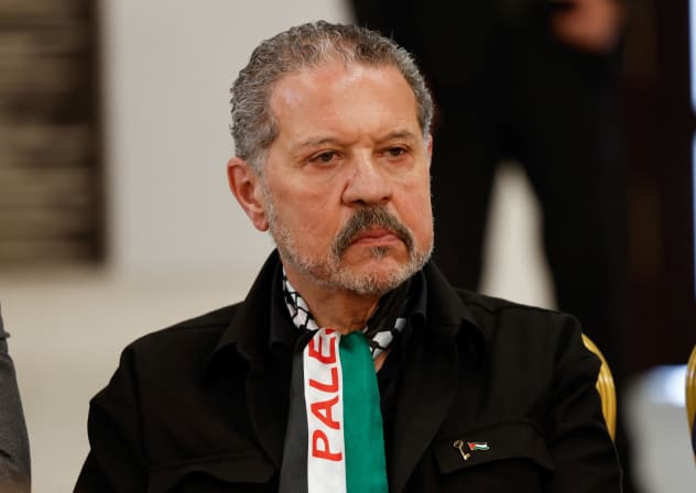 Yasser Abbas, member of the Fatah Central Committee, attends the announcement of results of the 8th General Conference of Fatah during a press conference in Ramallah, in the Israeli-occupied West Bank, May 18, 2026.