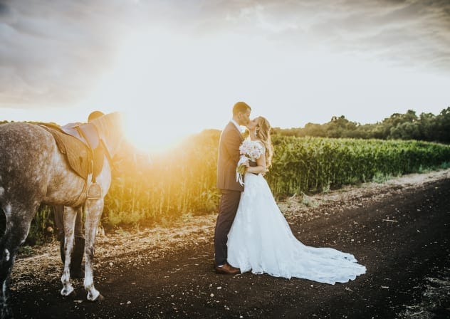ASAF & GABRIELLE COHEN on their wedding day in Beit Lechem Haglalit, May 24, 2020.