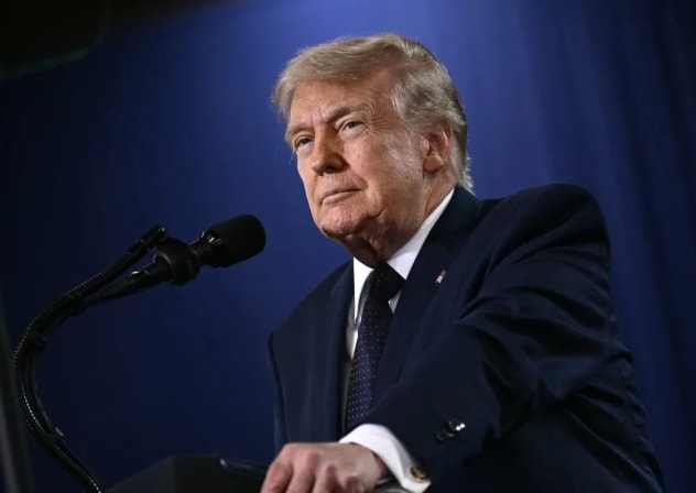 El presidente de Estados Unidos, Donald Trump, pronuncia un discurso sobre la economía en el pabellón deportivo del Rockland Community College, en Suffern (Nueva York), el 22 de mayo de 2026.
