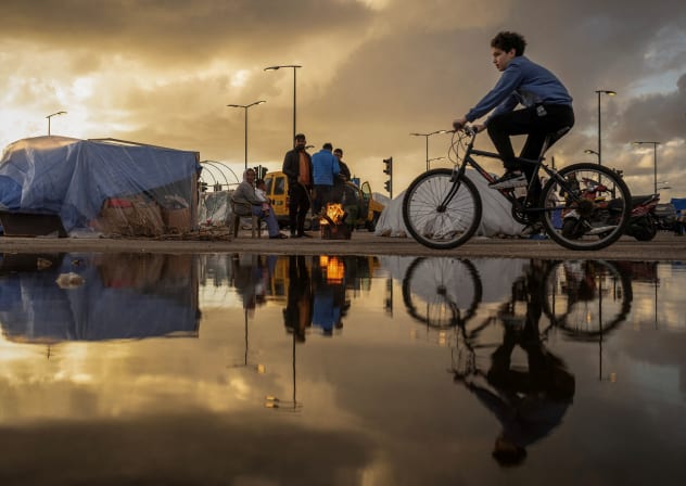 A TEMPORARY ENCAMPMENT in Beirut, March 30.
