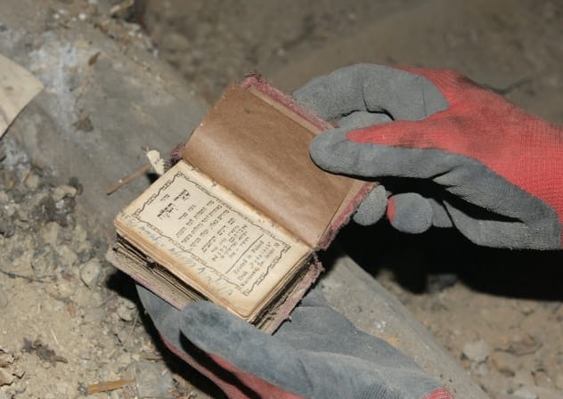 Siddur from 1934, found hidden under the floorboards of an attic in what used to be Bedzin's Jewish Ghetto, May 27, 2026.