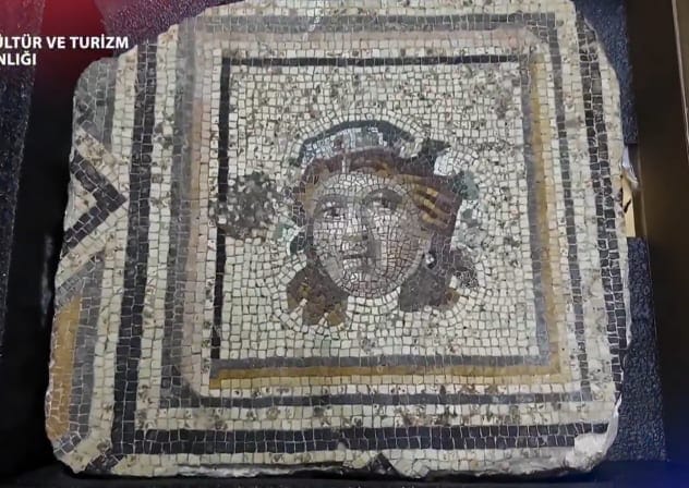 Screengrab of 13th missing piece of the famed Turkish "Gypsy Girl" mosaic returned to Turkey by the United States, May 29, 2026.