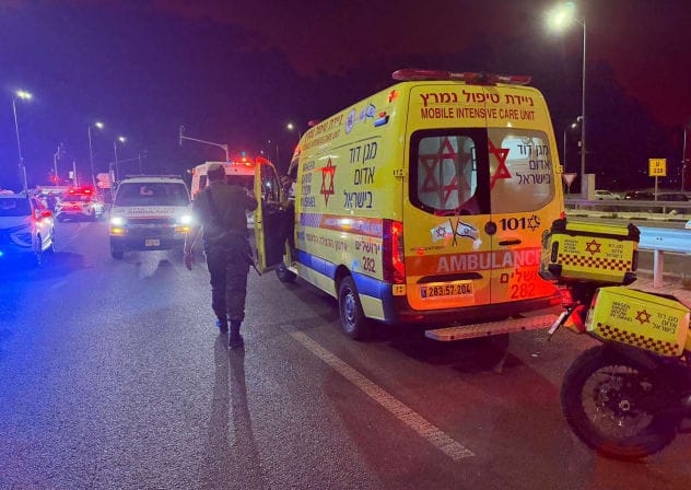 MDA at the site of the attack in Gush Etzion.