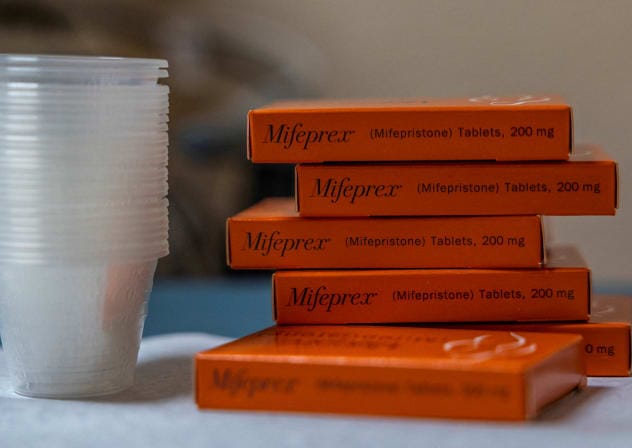 Boxes of mifepristone, the first pill given in a medical abortion, are prepared for patients at Women's Reproductive Clinic of New Mexico in Santa Teresa, US.