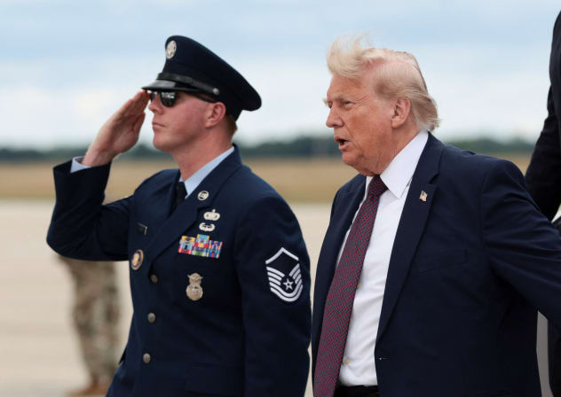US President Donald Trump arrives at Joint Base Andrews, Maryland, US, June 23, 2026.