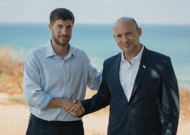 Shahar Varon and Naftali Bennett after Varon joined the Together party.